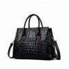 Fashion Crocodile Texture PU Leather Tote Bag Ladies Handbag Black