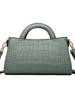 Fashion Crocodile Texture PU Shoulder Crossbody Bag Green