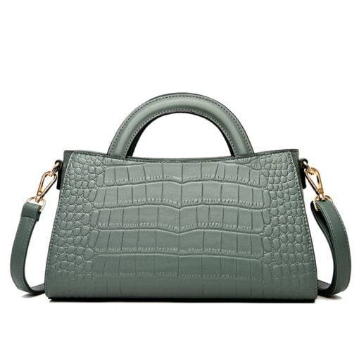 Fashion Crocodile Texture PU Shoulder Crossbody Bag Green