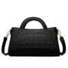 Fashion Crocodile Texture PU Shoulder Crossbody Bag Black