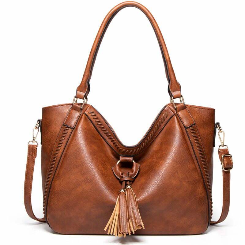 Brown Pu Leather Ladies Designer Hand Bag