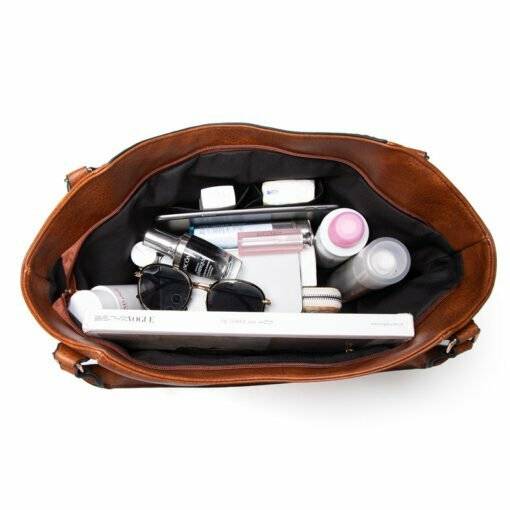Fashion Designer Large Soft PU Leather Exotic Casual Shoulder Bags - Image 8