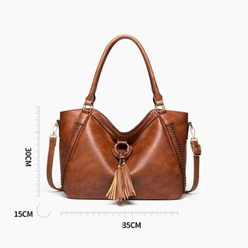 Fashion Designer Large Soft PU Leather Exotic Casual Shoulder Bags - Image 9
