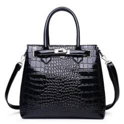 Luxury Patent Leather Women Bags Designer Crocodile Pattern