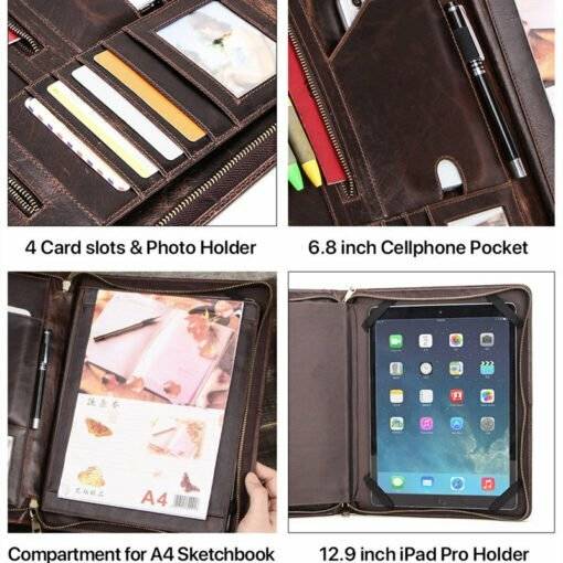 Genuine Leather Portfolio Case for iPad Pro 12.9" - Image 6