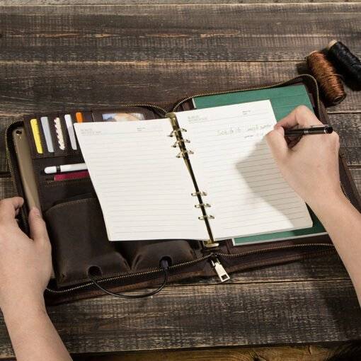 Distressed Leather iPad Pro 10.5" Portfolio Zipper Case - Image 2