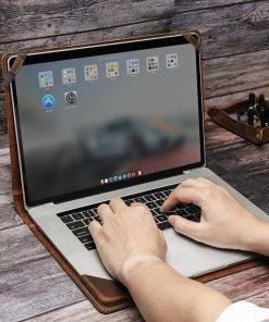 Retro Leather Laptop Sleeve Case for Macbook Pro 15.4