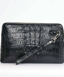 Crocodile Alligator Leather Men's Zipper Clutch Long Wallet