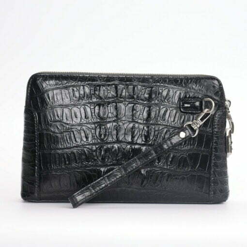 Crocodile Alligator Leather Men's Zipper Clutch Long Wallet