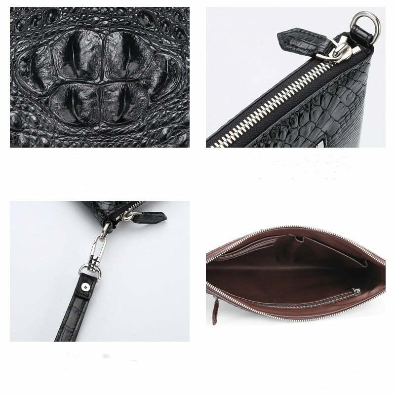 Crocodile Skin Pattern Men’s Clutch Bag Alligator Pouch