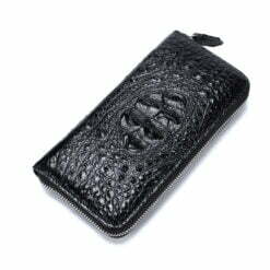 Mens Genuine Alligator Crocodile Skin Long Wallet Hand Clutch Black