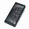 Genuine Crocodile Mens Flip Wallet Billfold Purse Black