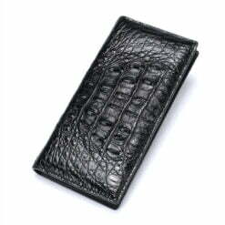 Genuine Crocodile Mens Flip Wallet Billfold Purse Black