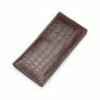 Genuine Crocodile Skin Mens Billfold Long Wallet Purse Brown