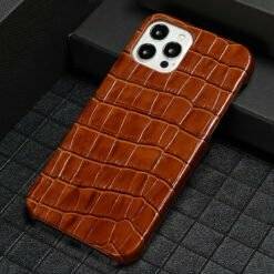Genuine Leather Crocodile Texture iPhone 12 Pro Max Case
