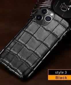 Natural Crocodile Leather iPhone 16 Pro Max Case 15 Pro Alligator Cover