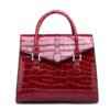 Vintage Crocodile Pattern Luxury Handbag Croco Leather Shoulder Bag Red