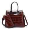 PU Leather Vintage Style Crossbody Tote Shoulder Bag Brown