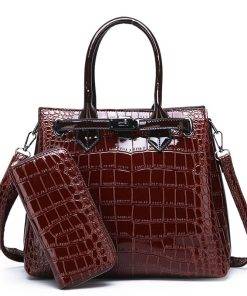 PU Leather Vintage Style Crossbody Tote Shoulder Bag Brown
