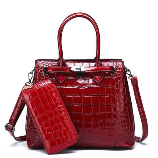 PU Leather Vintage Style Crossbody Tote Shoulder Bag Red
