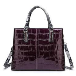 Women's Bags PU Leather Satchel Top Handle Bag Leather Handbags Purple