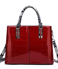Women's Bags PU Leather Satchel Top Handle Bag Leather Handbags Red