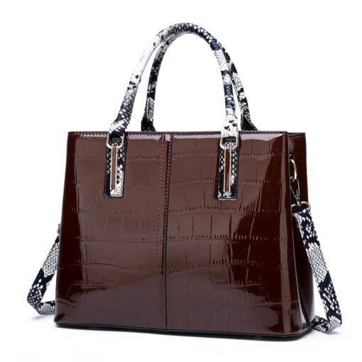 Women's Bags PU Leather Satchel Top Handle Bag Leather Handbags Brown
