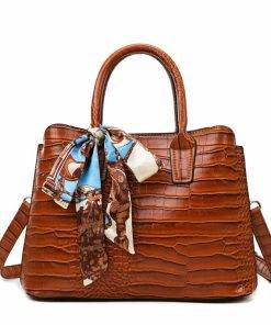 Women's Fashion PU Leather Shoulder Tote Bag Brown
