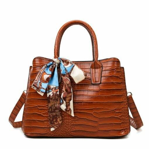 Women's Fashion PU Leather Shoulder Tote Bag Brown