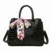 Women's Fashion PU Leather Shoulder Tote Bag Black