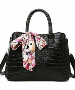 Women's Fashion PU Leather Shoulder Tote Bag Black