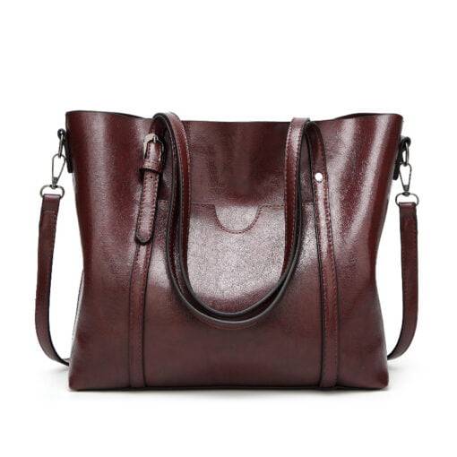 Women Genuine Leather Top Handle Satchel Tote Shoulder Bag Large Capacity Coffee