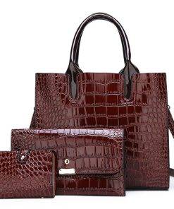 Women's Vintage Style Exotic Pattern Crossbody Tote Shoulder Bag Brown