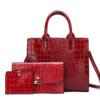 Women's Vintage Style Exotic Pattern Crossbody Tote Shoulder Bag Red