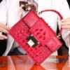 Genuine Crocodile Skin Leather Women's Handbag Alligator Satchel Bag Red