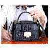 Genuine Crocodile Skin Leather Women's Handbag Alligator Satchel Bag Black