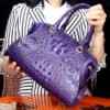 Natural Alligator Skin Women's Handbag Croc Shoulder Bag Purple