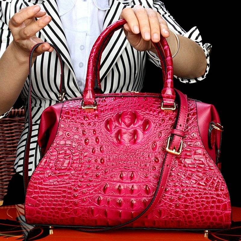 Genuine Crocodile Skin Leather Women's Handbag Alligator Satchel Bag -  Everweek