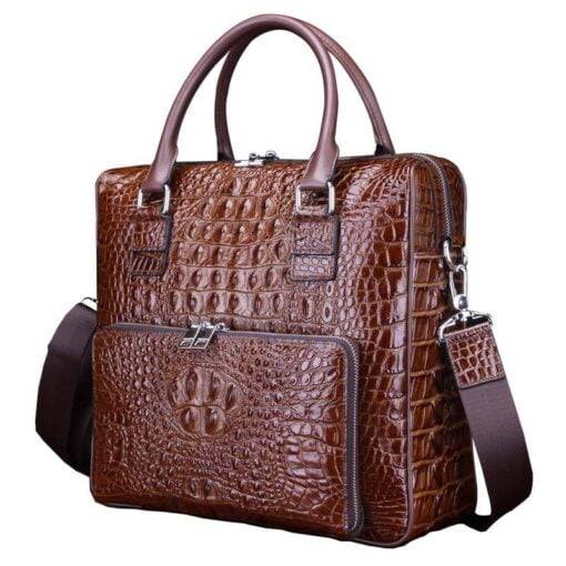 Real Crocodile Skin Leather Men's Business Briefcase Alligator Handbag