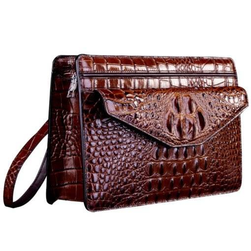 Genuine Crocodile Skin Men's Clutch Bag Alligator Pouch