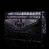 Genuine Crocodile Skin Men's Clutch Bag Alligator Pouch Black