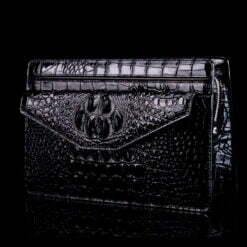 Genuine Crocodile Skin Men's Clutch Bag Alligator Pouch Black