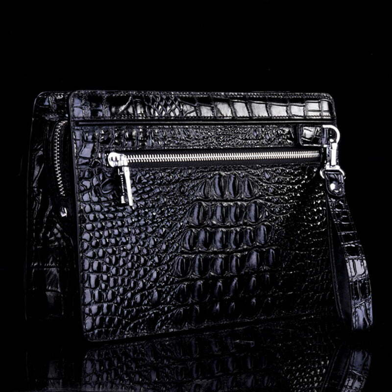 Luxury Coded Lock Clutch For Men Genuine Crocodile Leather Large