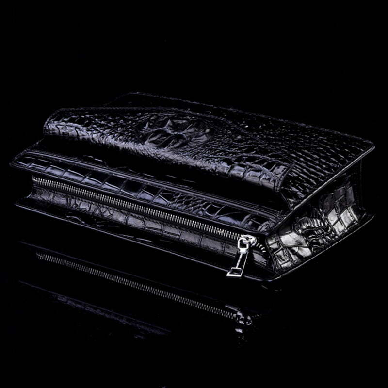 Authentic Real Crocodile Claw Designer Men's Ultrathin Wristlets Purse  Genuine Alligator Skin Leather Male Laptop Clutch Bag