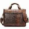 Crocodile Texture Men's Business Briefcase Alligator Soft Handle Bag