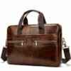 Genuine Leather Men's Briefcase Business Messnger Bag