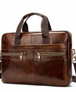 Genuine Leather Men's Briefcase Business Messnger Bag