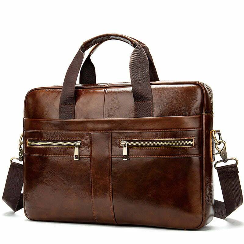 Genuine Leather Men's Briefcase Business Messenger Bag - Everweek