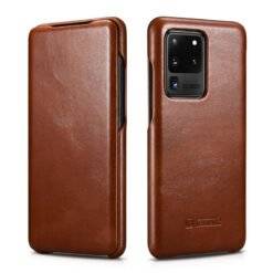 ICARER Genuine Leather Case for Samsung Galaxy S20 Ultra S10 Plus Note 9