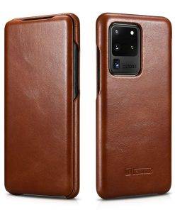 ICARER Genuine Leather Case for Samsung Galaxy S20 Ultra S10 Plus Note 9
